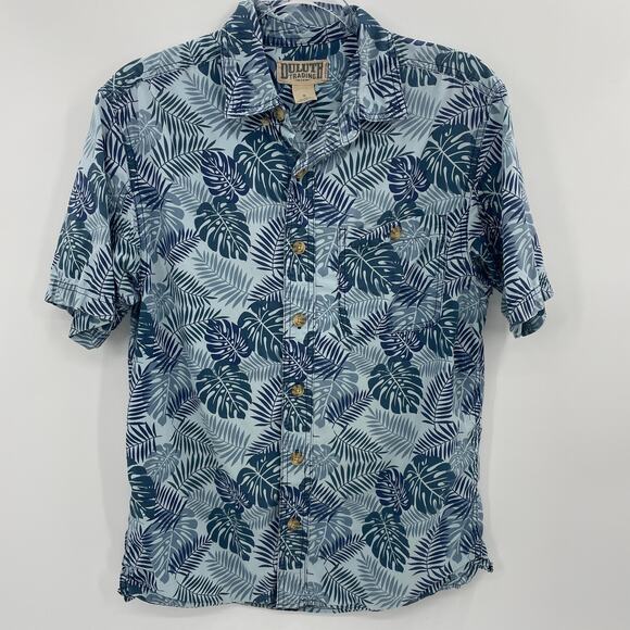 DULUTH Trading Co Mens Button Down Hawaiian Shirt Size S Short Sleeve Cotton - Picture 1 of 5